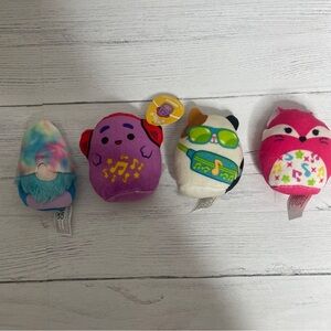 Mini Squishmallow Squishville 2” Plush Lot Of 4 Grimace Cam Fifi